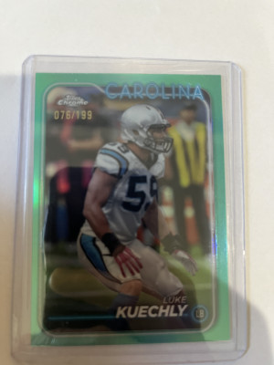 2024 Topps Chrome Luke Kuechly Teal Refractor /199 front